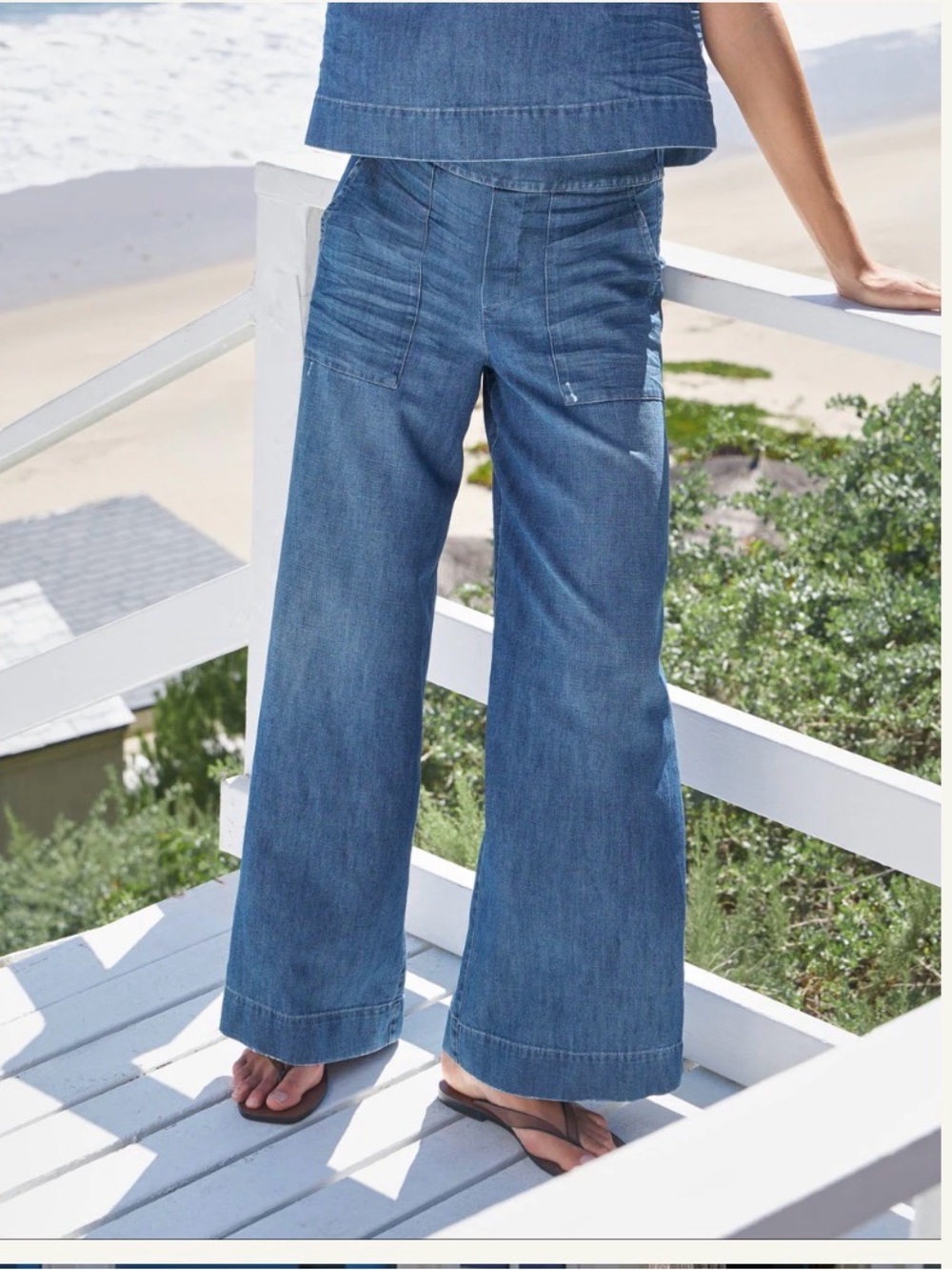 ‼️New Frank & Eileen Madeline Wide-Leg Blue Denim Jeans